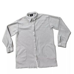 STUSSY Deep Pile Sherpa Fleece Chore Jacket M Cream Off-White Retro Streetwear M